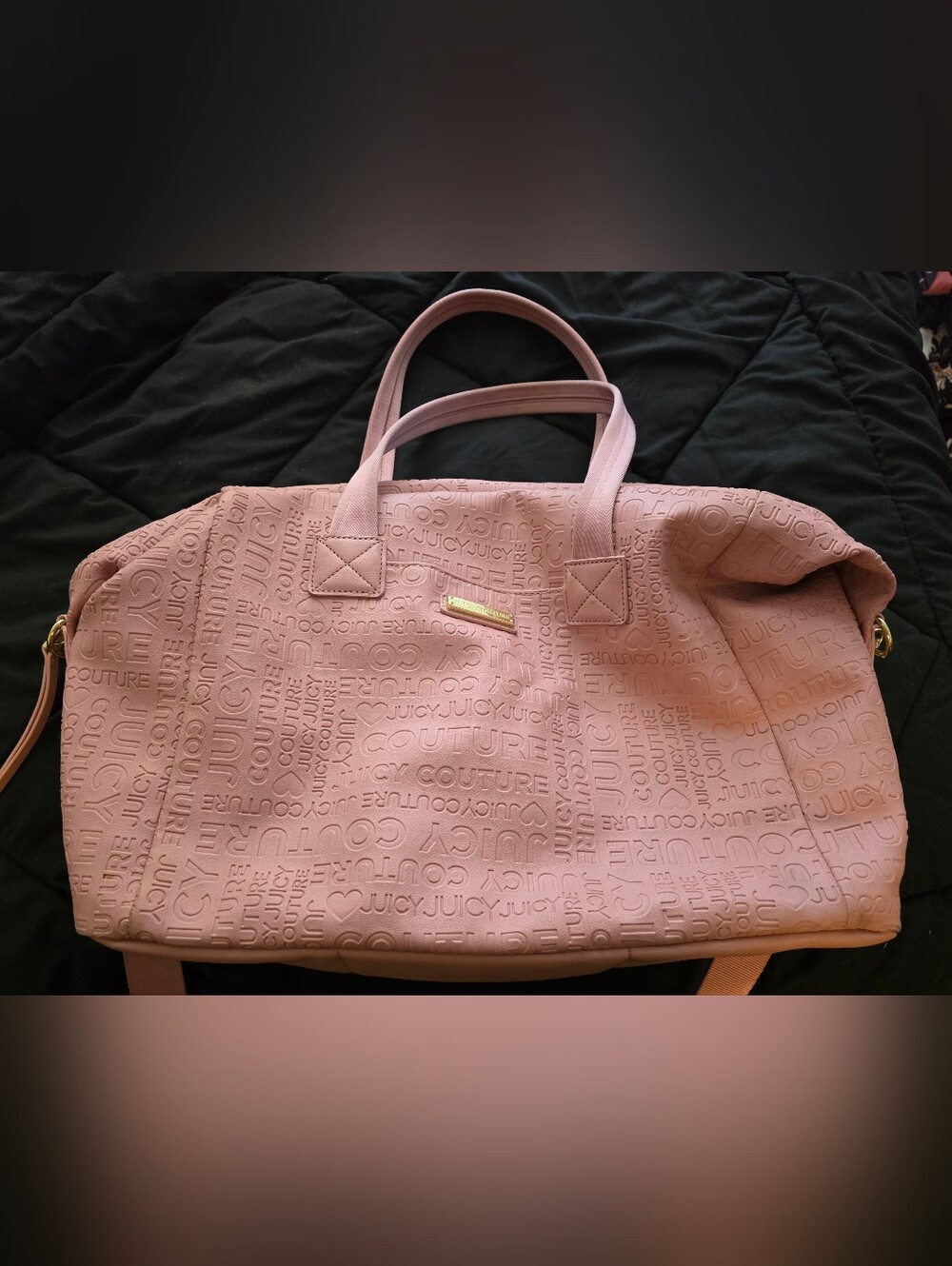 Juicy Couture Blush Pink Embossed Travel Bag